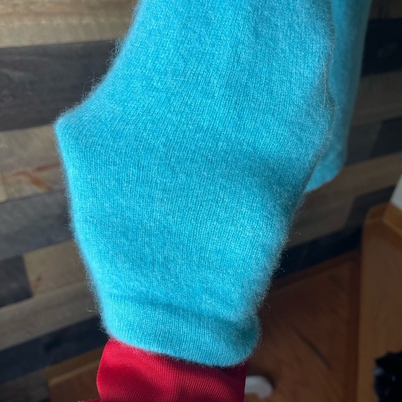 Talbots Pure Cashmere Tiffany Blue Sweater Size Petite Large - Picture 2 of 10